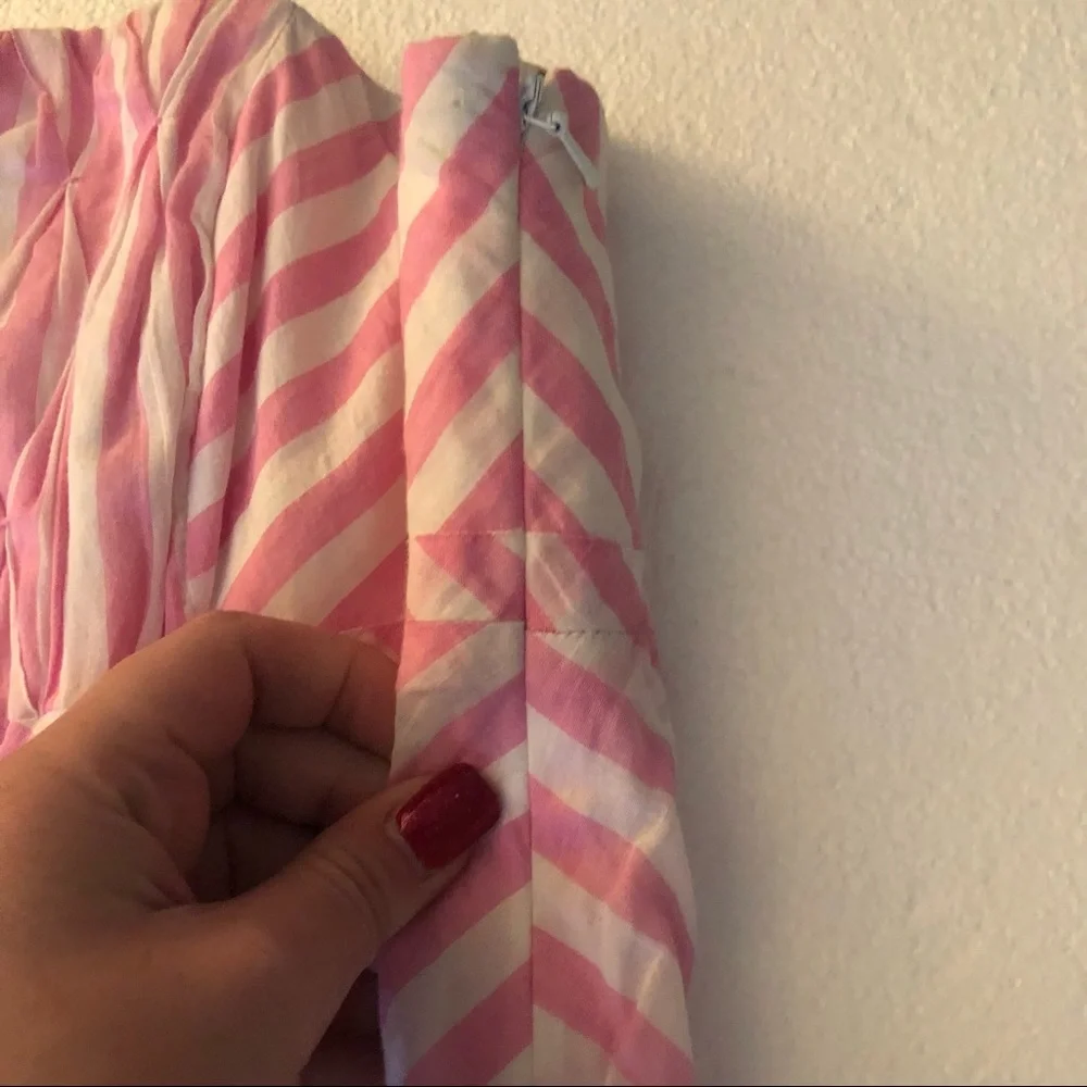 Lilly Pulitzer white pink striped strapless dress - Picture 7 of 9